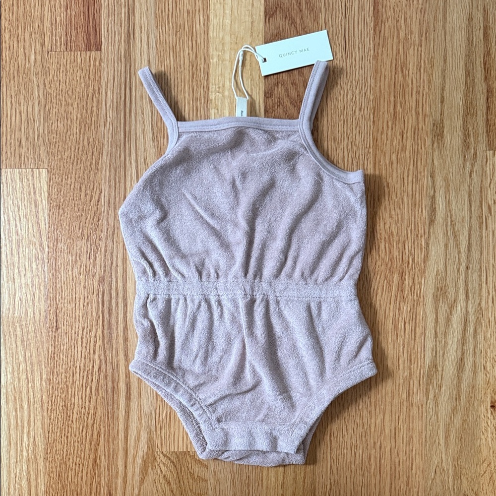 Quincy Mae Mauve Kids One Piece swim cover up